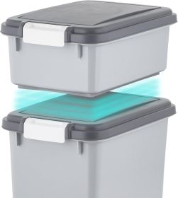 Dog Food Storage Container, 30 lbs 11 lbs Combo, Cat Food Storage Container, Dog Treat Container, Airtight, Stackable, 2-Cup Scoop, Wheels