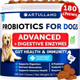 Probiotics for Dogs Support Gut Health Itchy Skin Allergies Immunity Yeast Balance Dog Probiotics and Digestive Enzymes with Prebiotics Reduce Di