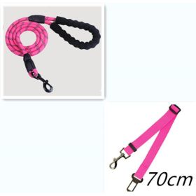 Reflective Dog Leash Nylon Pet Dog Leash Rope For Small Medium Large Dogs Walking Training Pet Suppiles (Option: Pink set)