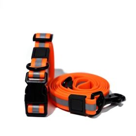 Reflective Leash Set It Can Reflect Light Sources Effectively Enhancing The Safety Of Pets During Outdoor Outings (Option: Orange-25mm)