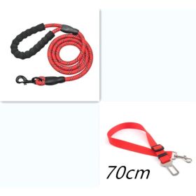 Reflective Dog Leash Nylon Pet Dog Leash Rope For Small Medium Large Dogs Walking Training Pet Suppiles (Option: Red set)