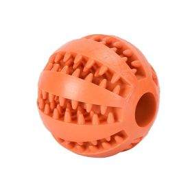 Dog Squeaky Ball Toy; Pet Chew Toy For Dog; Tooth Cleaning Ball Bite Resistant Pet Supplies (Color: Orange, size: 2.7Inch)